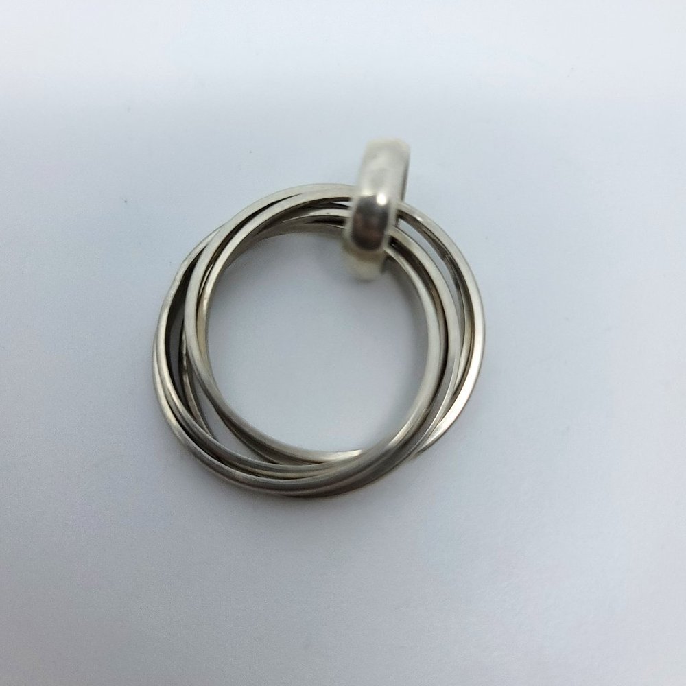 Sterling Interlocking Rings Pendant - image 1